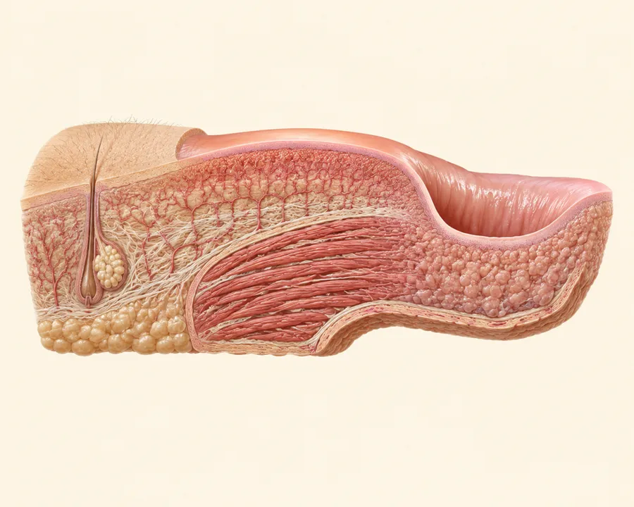 Corte anatómico del labio