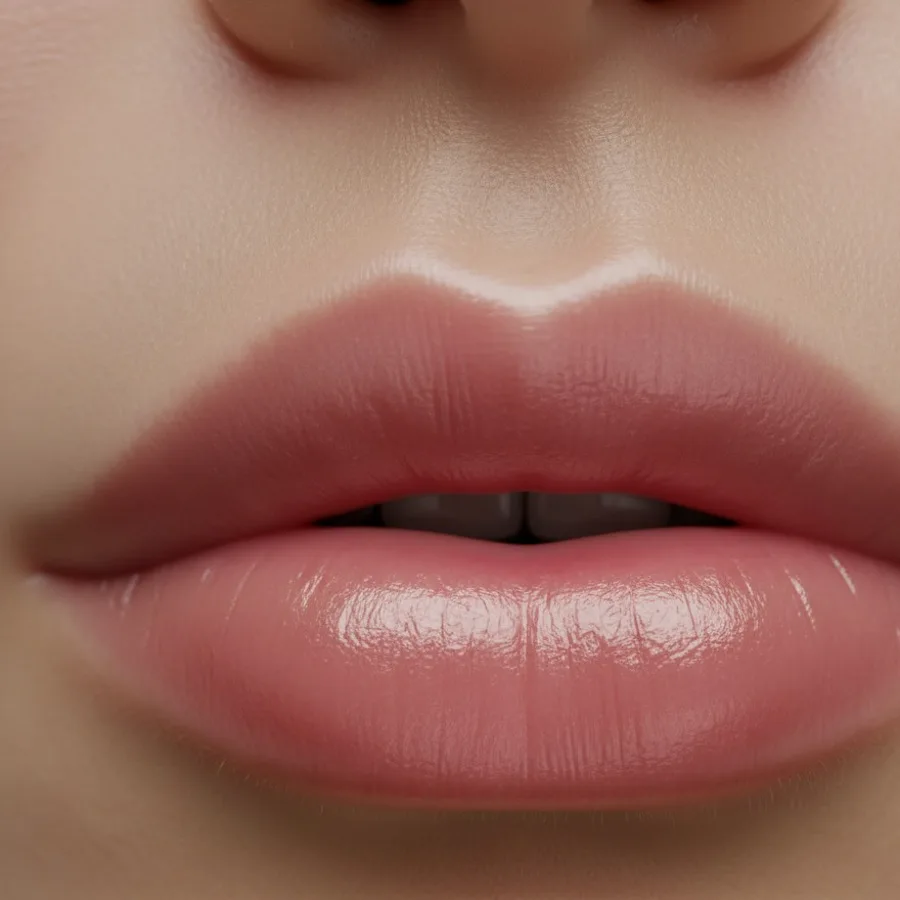 Labios con textura natural